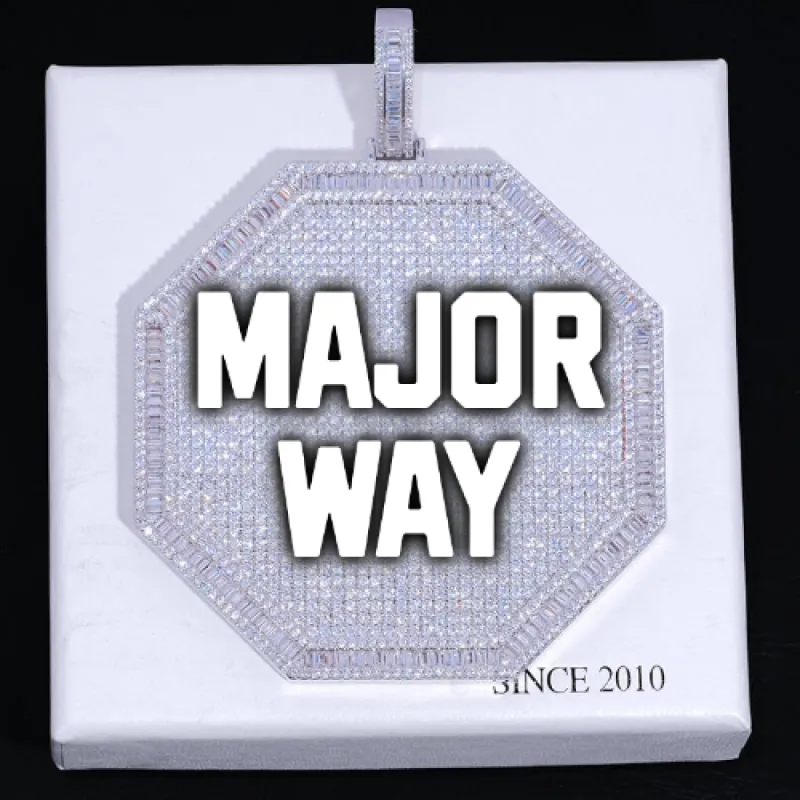 CUSTOM LETTER NECKLACE 3D BIG OCTAGON sold by The GUU Shop