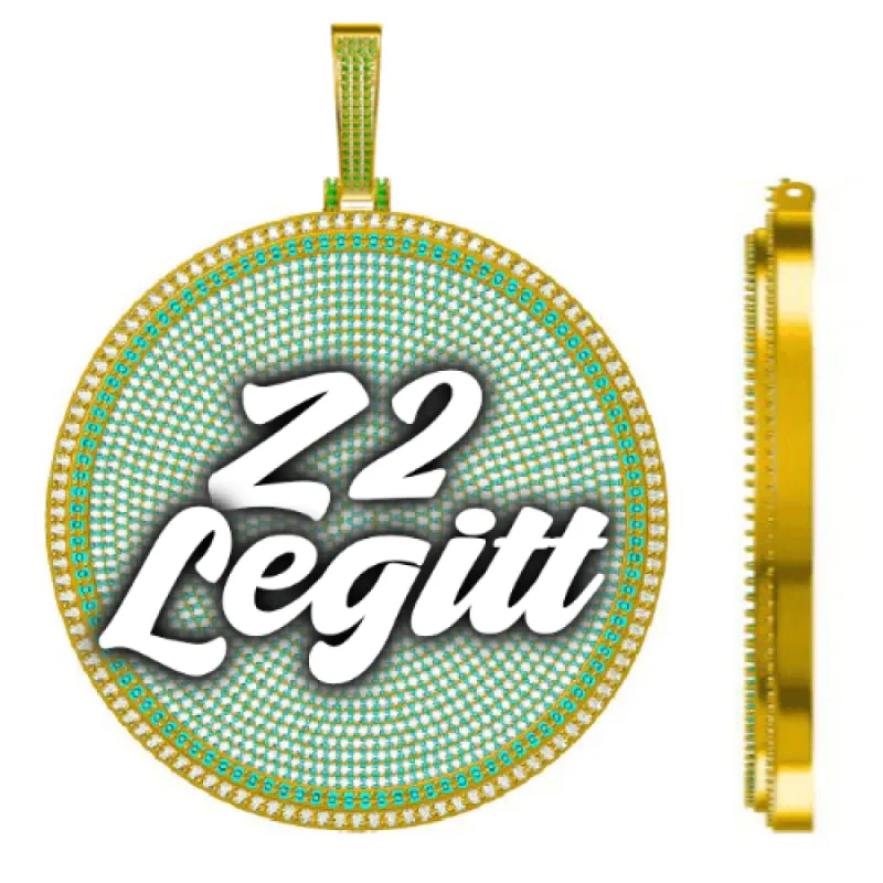 CUSTOM LETTER NECKLACE 3D BIG DISC sold by The GUU Shop