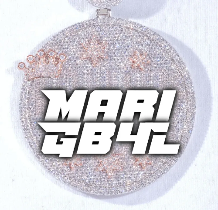 CUSTOM LETTER NECKLACE 3D BIG CROWN DISC sold by The GUU Shop