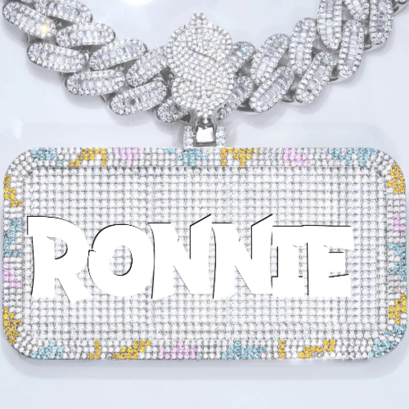 CUSTOM LETTER NECKLACE 3D COLORFUL SQUARE sold by The GUU Shop