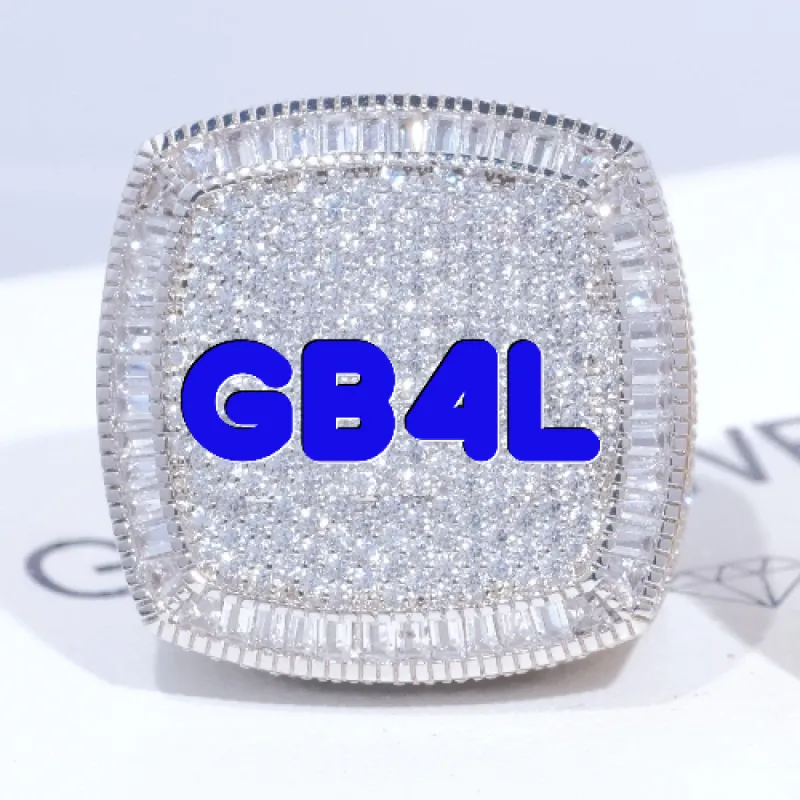 CUSTOM LETTER 3D ICED RING sold by The GUU Shop