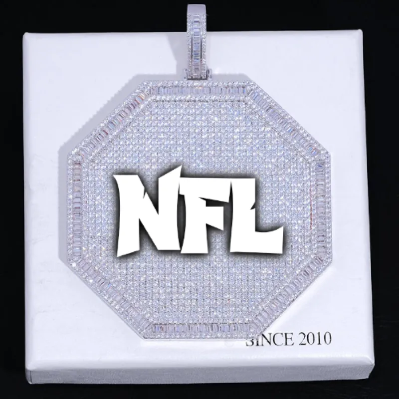 CUSTOM LETTER NECKLACE 3D BIG OCTAGON sold by The GUU Shop