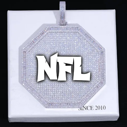 CUSTOM LETTER NECKLACE 3D BIG OCTAGON sold by The GUU Shop