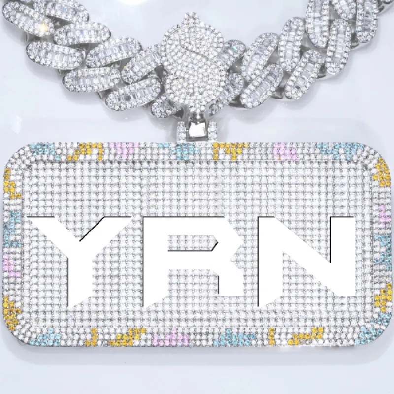 CUSTOM LETTER NECKLACE 3D COLORFUL SQUARE sold by The GUU Shop