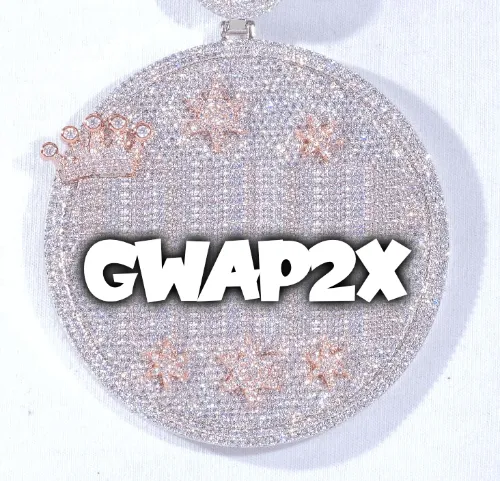 CUSTOM LETTER NECKLACE 3D BIG CROWN DISC sold by The GUU Shop