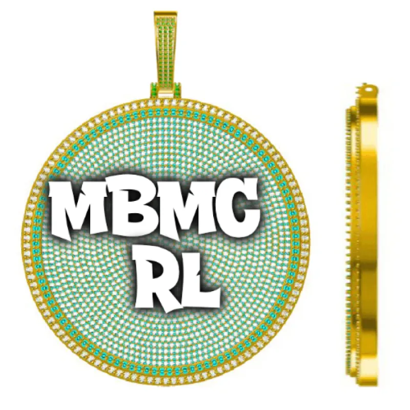 CUSTOM LETTER NECKLACE 3D BIG DISC sold by The GUU Shop