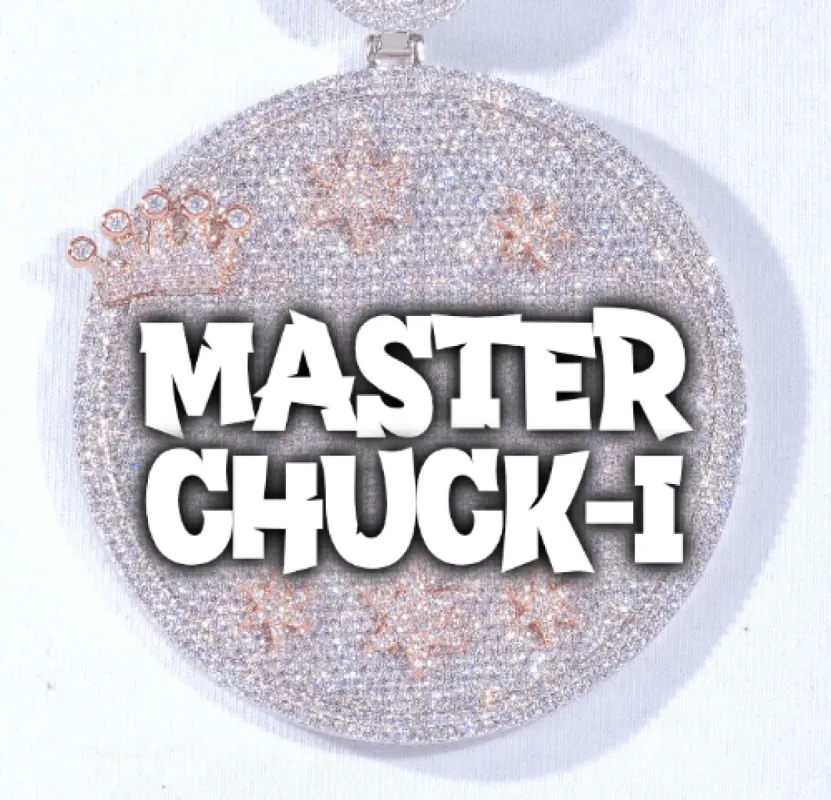 CUSTOM LETTER NECKLACE 3D BIG CROWN DISC sold by The GUU Shop