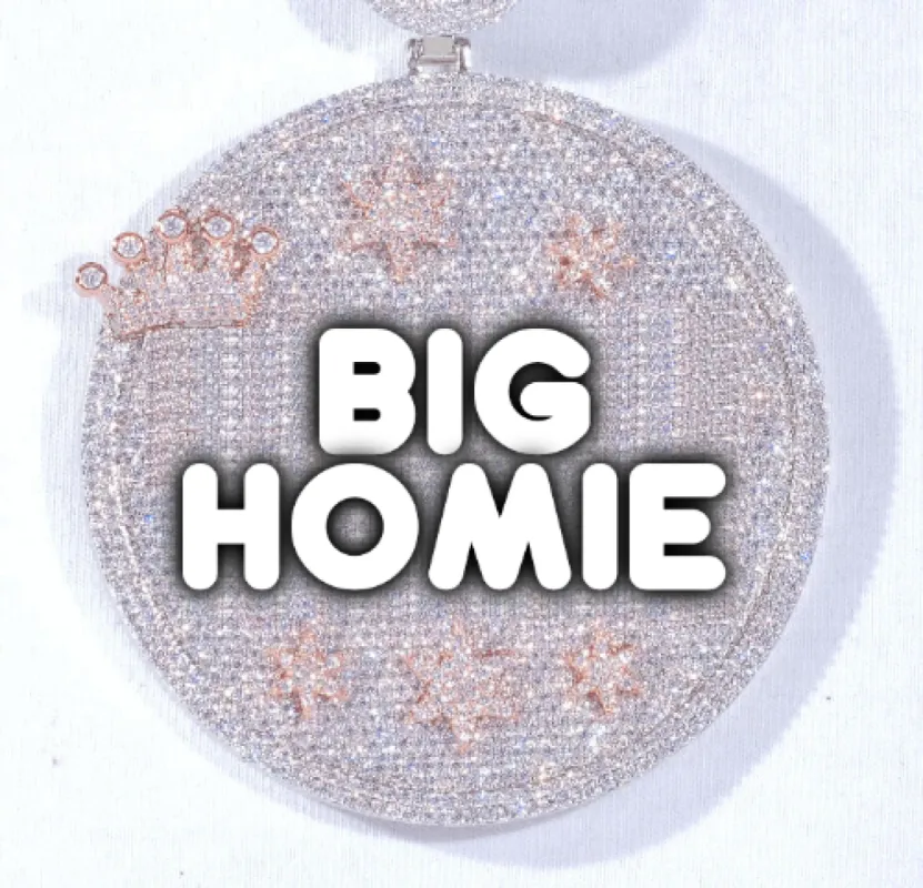 CUSTOM LETTER NECKLACE 3D BIG CROWN DISC sold by The GUU Shop