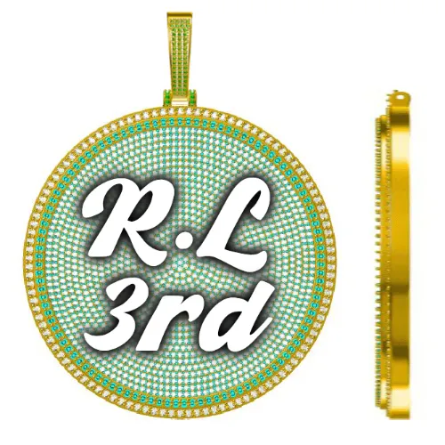 CUSTOM LETTER NECKLACE 3D BIG DISC sold by The GUU Shop