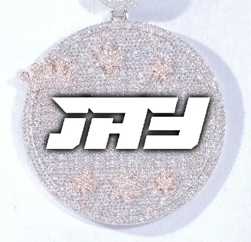 CUSTOM LETTER NECKLACE 3D BIG CROWN DISC sold by The GUU Shop