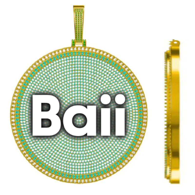 CUSTOM LETTER NECKLACE 3D BIG DISC sold by The GUU Shop