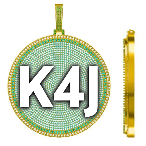 CUSTOM LETTER NECKLACE 3D BIG DISC sold by The GUU Shop