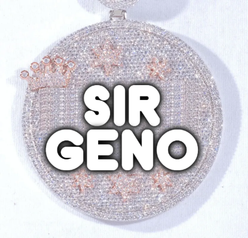 CUSTOM LETTER NECKLACE 3D BIG CROWN DISC sold by The GUU Shop