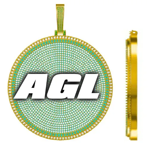 CUSTOM LETTER NECKLACE 3D BIG DISC sold by The GUU Shop