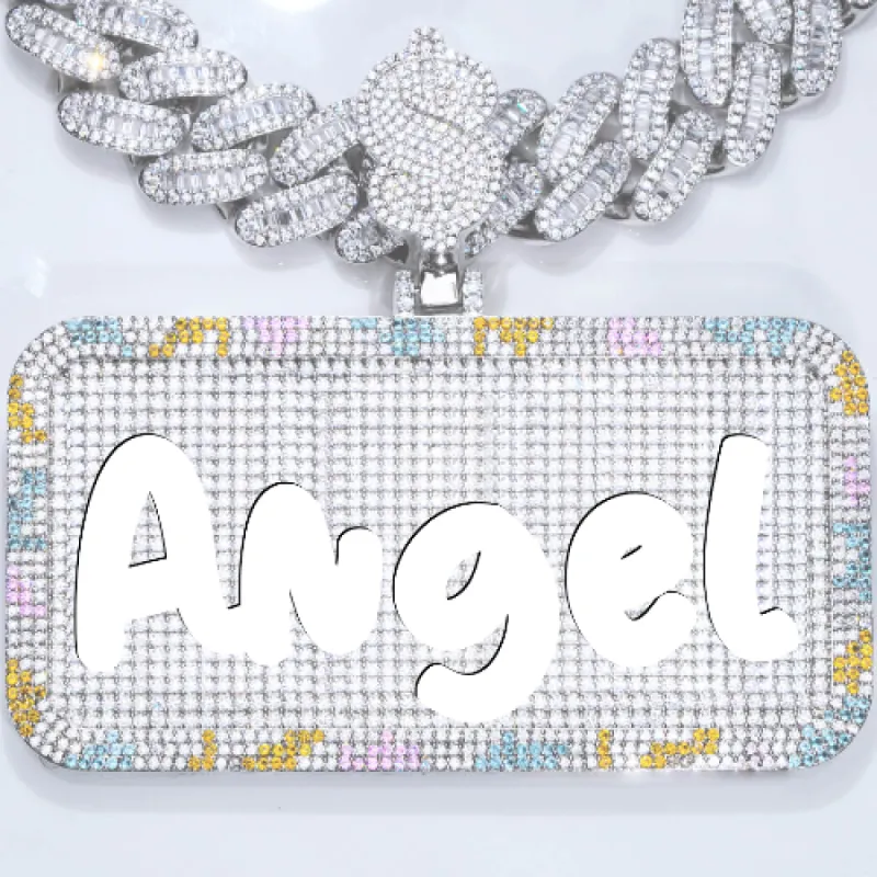CUSTOM LETTER NECKLACE 3D COLORFUL SQUARE sold by The GUU Shop