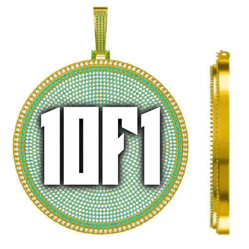 CUSTOM LETTER NECKLACE 3D BIG DISC sold by The GUU Shop