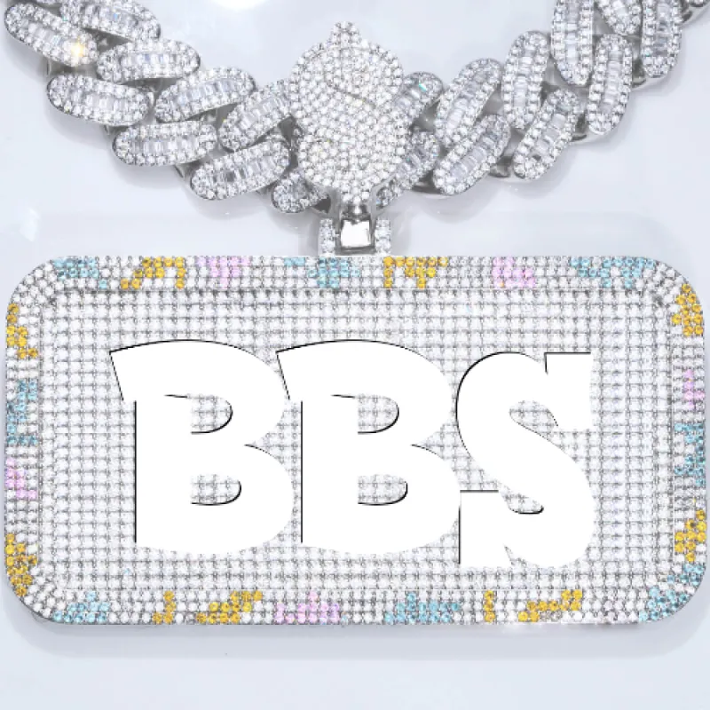 CUSTOM LETTER NECKLACE 3D COLORFUL SQUARE sold by The GUU Shop