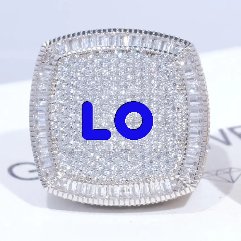 CUSTOM LETTER 3D ICED RING sold by The GUU Shop