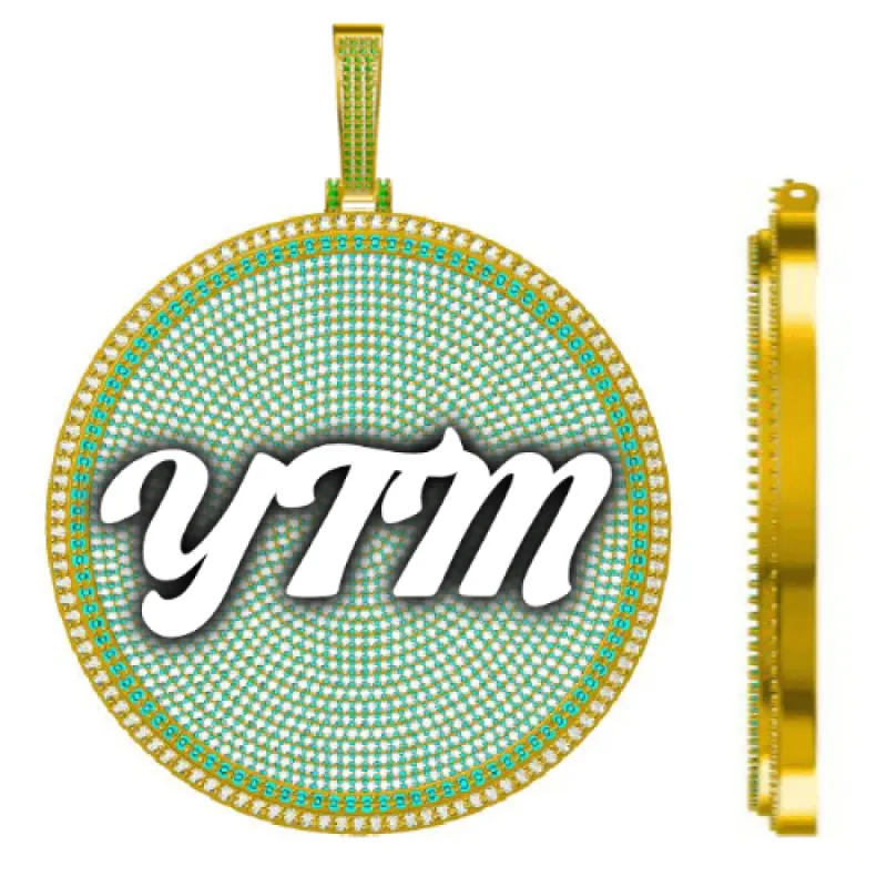 CUSTOM LETTER NECKLACE 3D BIG DISC sold by The GUU Shop