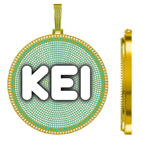 CUSTOM LETTER NECKLACE 3D BIG DISC sold by The GUU Shop