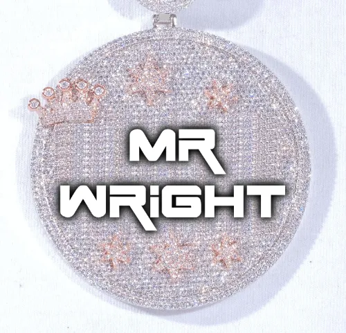 CUSTOM LETTER NECKLACE 3D BIG CROWN DISC sold by The GUU Shop