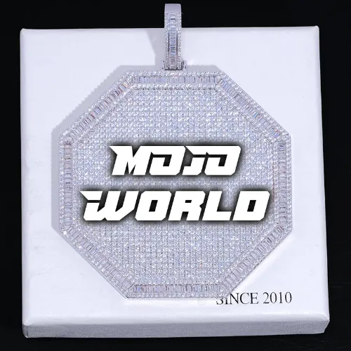 CUSTOM LETTER NECKLACE 3D BIG OCTAGON sold by The GUU Shop