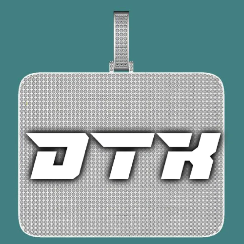 CUSTOM LETTER NECKLACE 3D BIG SQUARE sold by The GUU Shop