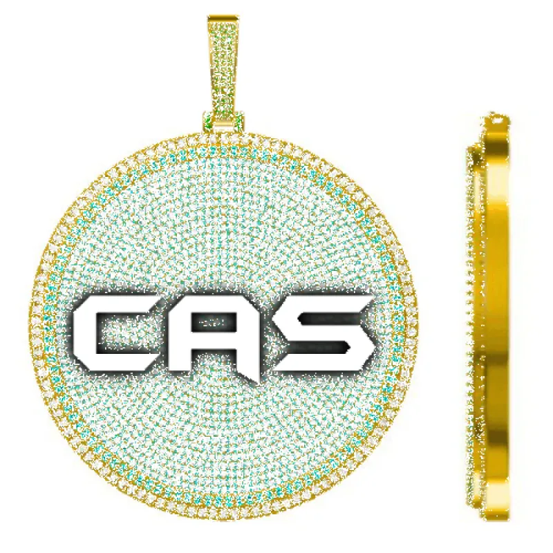 CUSTOM LETTER NECKLACE 3D BIG DISC sold by The GUU Shop