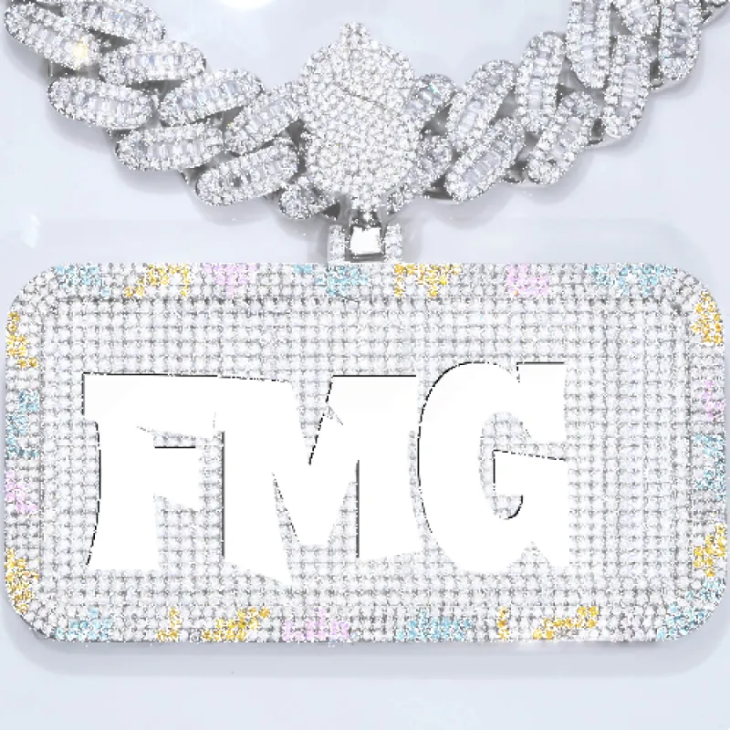 CUSTOM LETTER NECKLACE 3D COLORFUL SQUARE sold by The GUU Shop