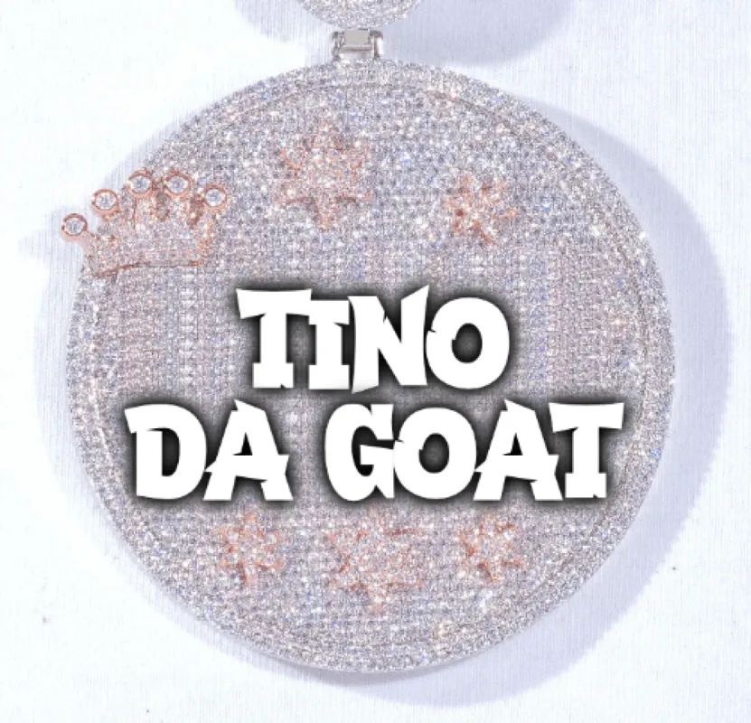 CUSTOM LETTER NECKLACE 3D BIG CROWN DISC sold by The GUU Shop