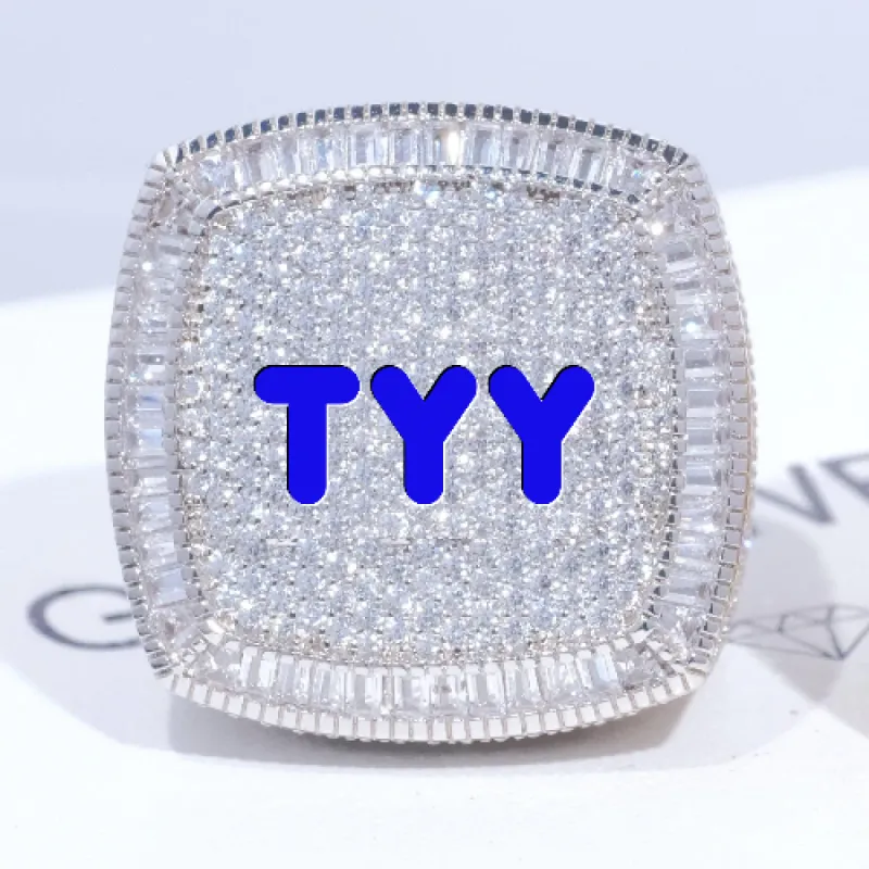 CUSTOM LETTER 3D ICED RING sold by The GUU Shop