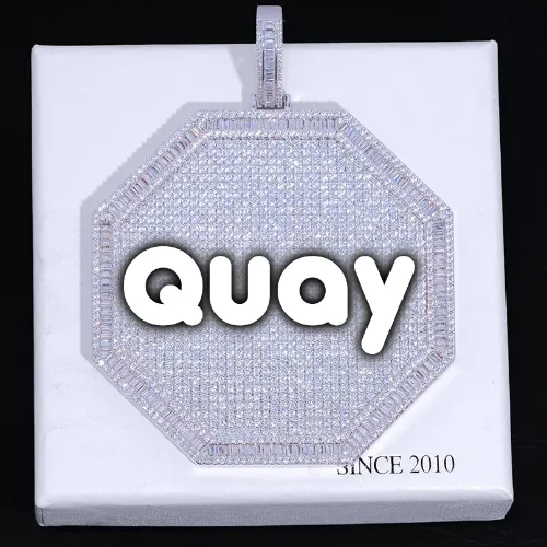 CUSTOM LETTER NECKLACE 3D BIG OCTAGON sold by The GUU Shop