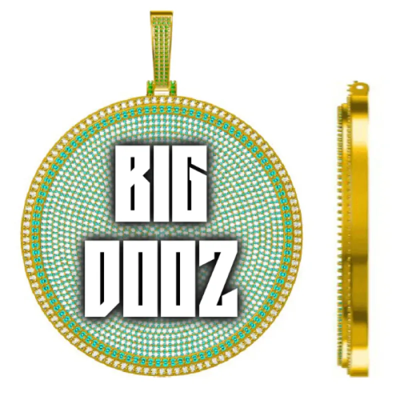 CUSTOM LETTER NECKLACE 3D BIG DISC sold by The GUU Shop