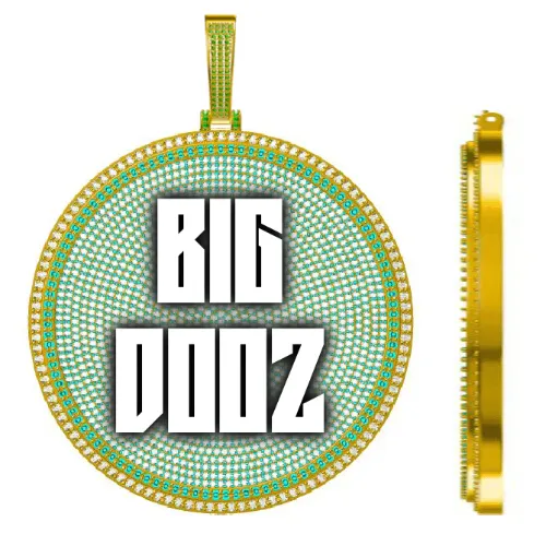 CUSTOM LETTER NECKLACE 3D BIG DISC sold by The GUU Shop