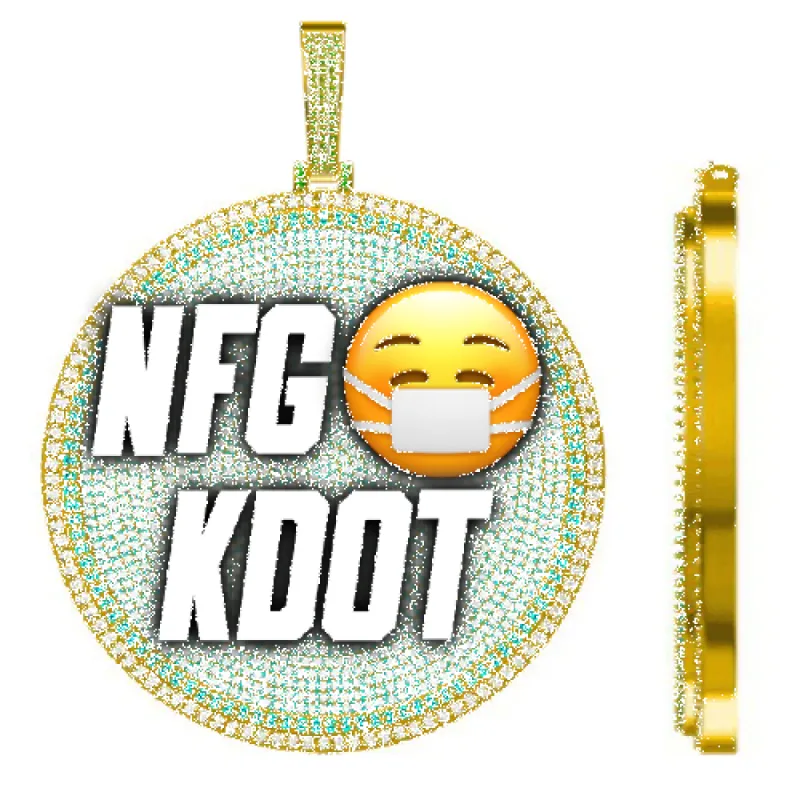 CUSTOM LETTER NECKLACE 3D BIG DISC sold by The GUU Shop