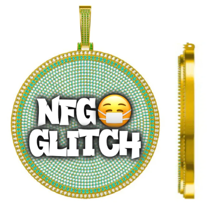 CUSTOM LETTER NECKLACE 3D BIG DISC sold by The GUU Shop