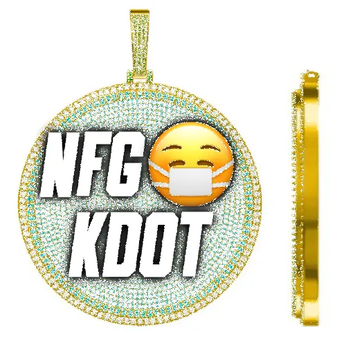 CUSTOM LETTER NECKLACE 3D BIG DISC sold by The GUU Shop