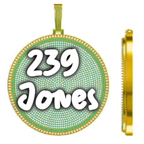 CUSTOM LETTER NECKLACE 3D BIG DISC sold by The GUU Shop