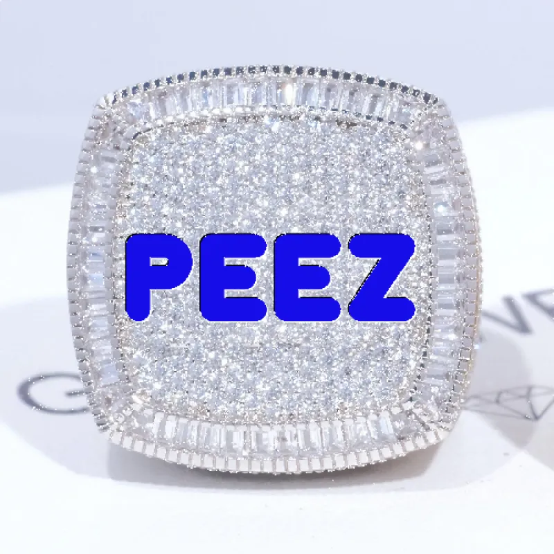 CUSTOM LETTER 3D ICED RING sold by The GUU Shop