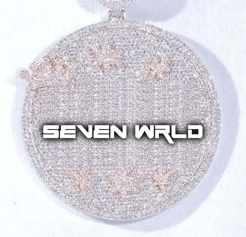 CUSTOM LETTER NECKLACE 3D BIG CROWN DISC sold by The GUU Shop