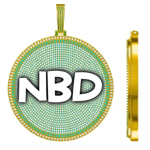 CUSTOM LETTER NECKLACE 3D BIG DISC sold by The GUU Shop