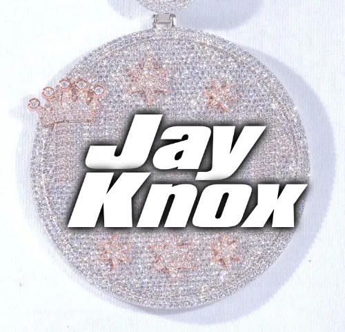 CUSTOM LETTER NECKLACE 3D BIG CROWN DISC sold by The GUU Shop