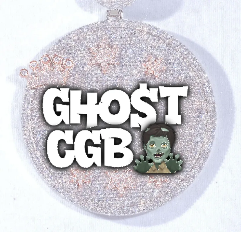 CUSTOM LETTER NECKLACE 3D BIG CROWN DISC sold by The GUU Shop