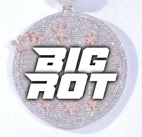 CUSTOM LETTER NECKLACE 3D BIG CROWN DISC sold by The GUU Shop