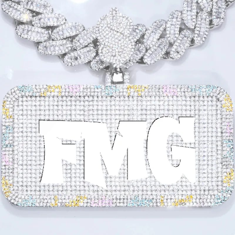 CUSTOM LETTER NECKLACE 3D COLORFUL SQUARE sold by The GUU Shop