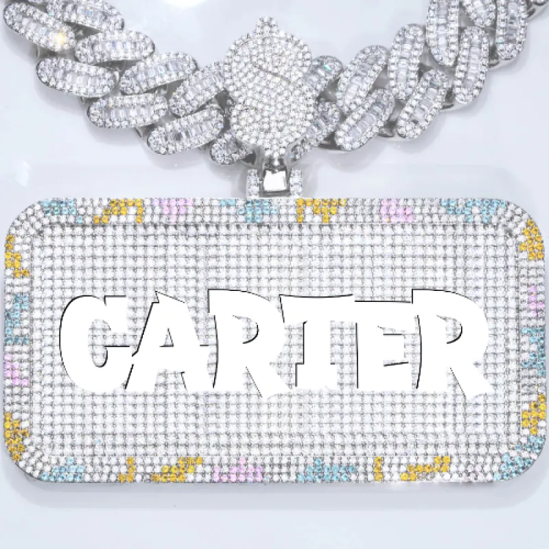 CUSTOM LETTER NECKLACE 3D COLORFUL SQUARE sold by The GUU Shop