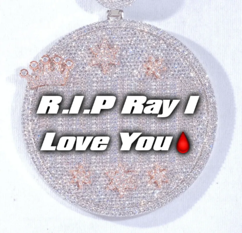 CUSTOM LETTER NECKLACE 3D BIG CROWN DISC sold by The GUU Shop