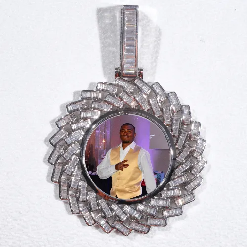 Large 3D Baguette Custom Picture Pendant sold by The GUU Shop