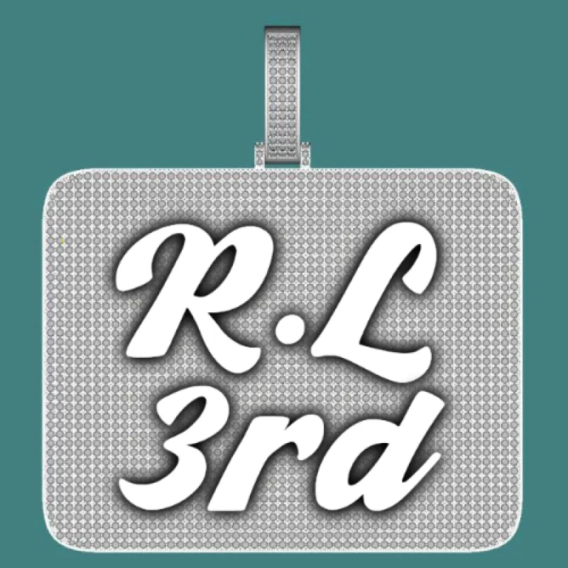 CUSTOM LETTER NECKLACE 3D BIG SQUARE sold by The GUU Shop