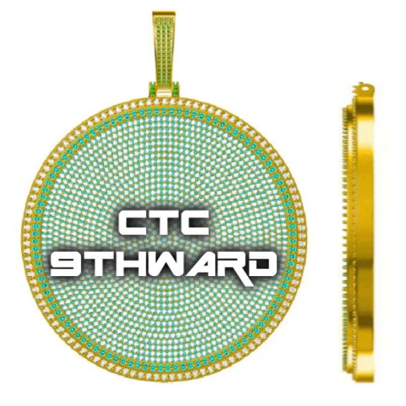 CUSTOM LETTER NECKLACE 3D BIG DISC sold by The GUU Shop